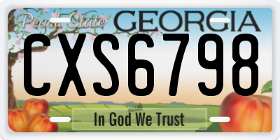 GA license plate CXS6798