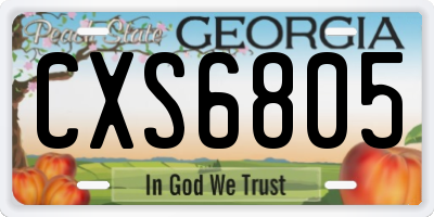 GA license plate CXS6805