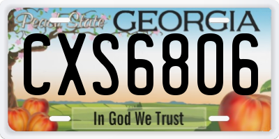 GA license plate CXS6806