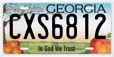 GA license plate CXS6812