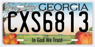 GA license plate CXS6813