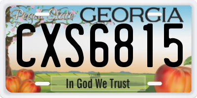 GA license plate CXS6815