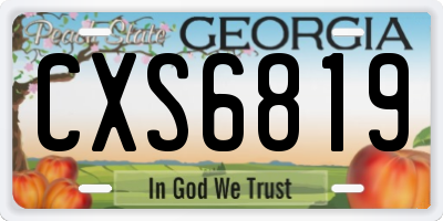GA license plate CXS6819