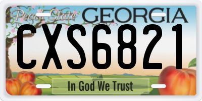 GA license plate CXS6821