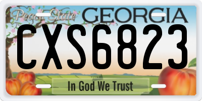 GA license plate CXS6823