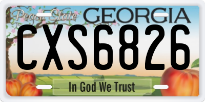 GA license plate CXS6826