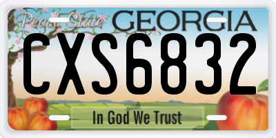 GA license plate CXS6832