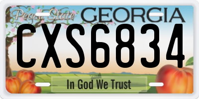 GA license plate CXS6834