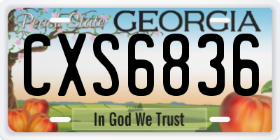 GA license plate CXS6836