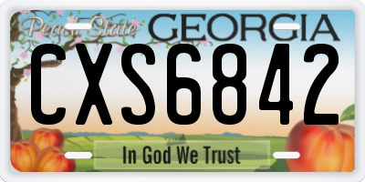 GA license plate CXS6842