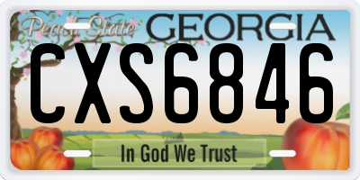 GA license plate CXS6846