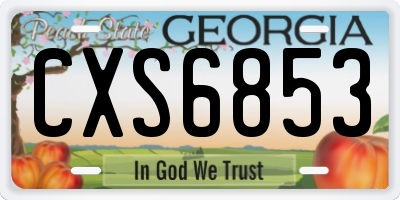 GA license plate CXS6853