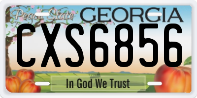 GA license plate CXS6856