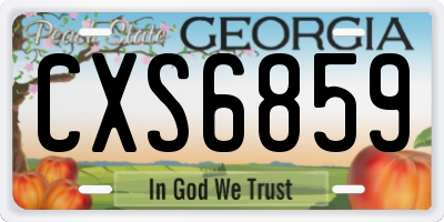 GA license plate CXS6859