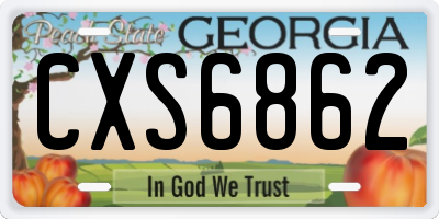 GA license plate CXS6862