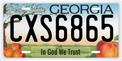 GA license plate CXS6865