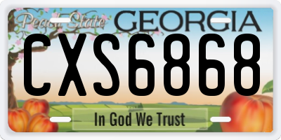 GA license plate CXS6868