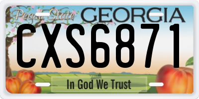 GA license plate CXS6871