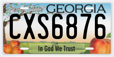 GA license plate CXS6876