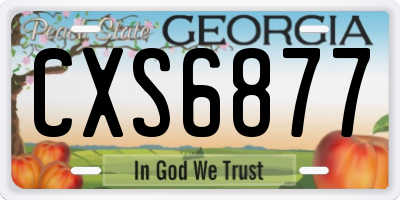 GA license plate CXS6877