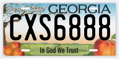 GA license plate CXS6888