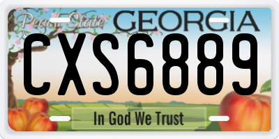 GA license plate CXS6889