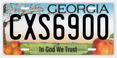 GA license plate CXS6900