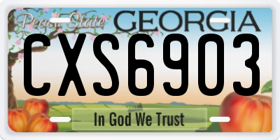 GA license plate CXS6903