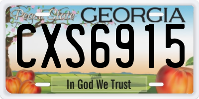 GA license plate CXS6915