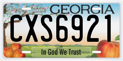 GA license plate CXS6921