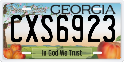 GA license plate CXS6923