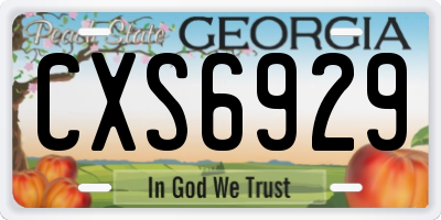 GA license plate CXS6929