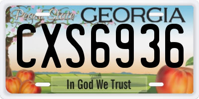 GA license plate CXS6936