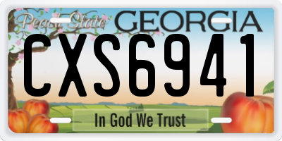 GA license plate CXS6941