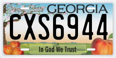 GA license plate CXS6944