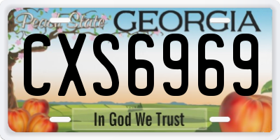 GA license plate CXS6969