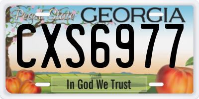 GA license plate CXS6977