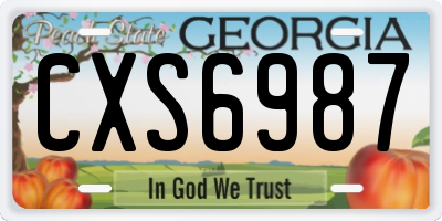 GA license plate CXS6987