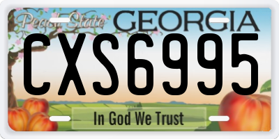 GA license plate CXS6995