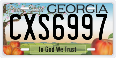 GA license plate CXS6997