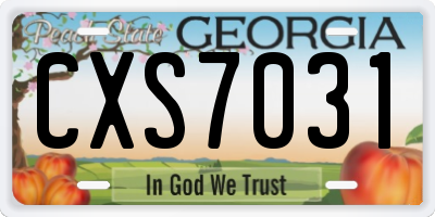 GA license plate CXS7031