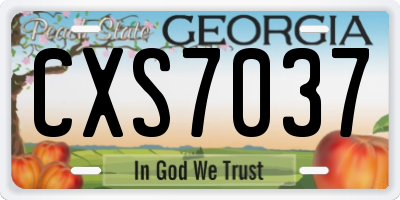GA license plate CXS7037