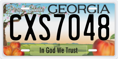 GA license plate CXS7048