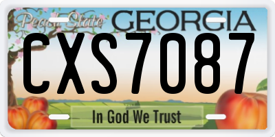 GA license plate CXS7087