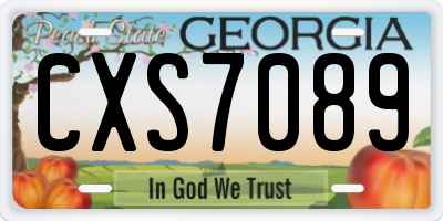 GA license plate CXS7089