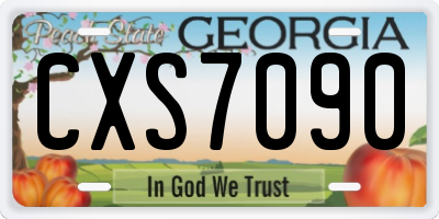 GA license plate CXS7090