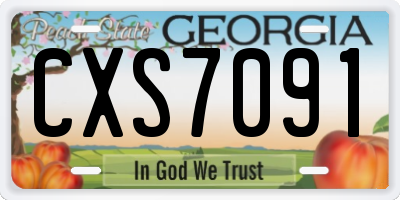 GA license plate CXS7091