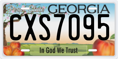 GA license plate CXS7095