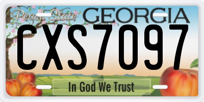 GA license plate CXS7097