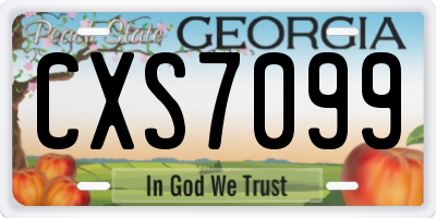 GA license plate CXS7099